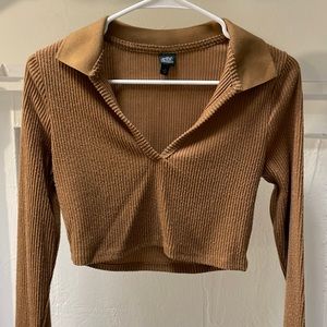 Brown Collared Wild Fable Long Sleeve